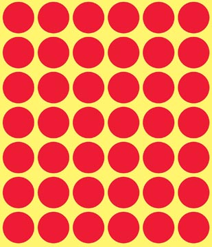ETIKETTEN ROND (ROOD, DOOS, 18)