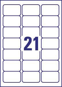 ZWECK ETIKETTEN TRANSPARANT (63.5X38.1MM, LASER)