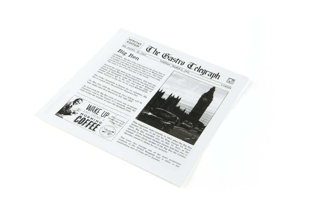 Vetdicht papieren zakje News Paper 2 open zijdes 170 x 170mm ds à 300 vel