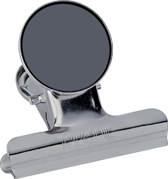 MAUL PAPIERKLEM BULLDOGCLIP MAGNETISCH 52mm BLISTER 2 VERCHROOMD