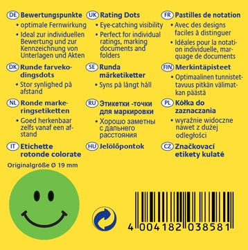 AVERY RATING DOTS SMILEY GROEN