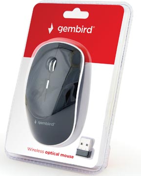 Gembird draadloze optische muis, zwart