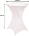 Hoes voor statafel, diameter 80 cm, wit
