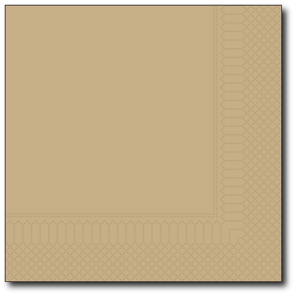 Servetten, Zand, 33X33Cm, 1/4, 2 Laags, 100St