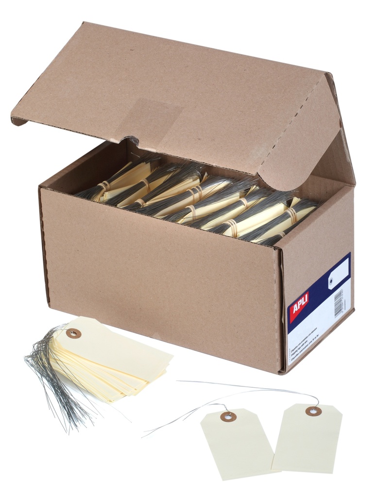 d.1000 etiket. 57x120mm ijzerdraad