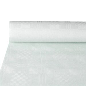 Tafelrol damastrol (120cmx100m, wit)