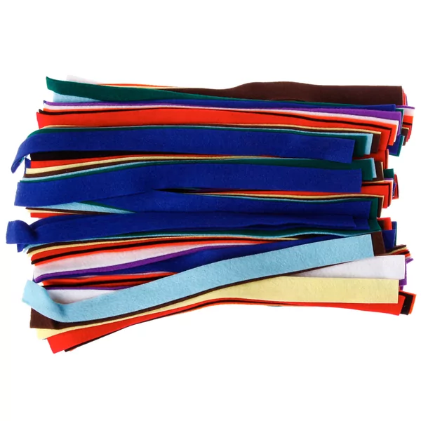 Zak Met 100 Viltstroken 10 Verschillende Kleuren