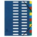 Sorteermap Harmonika® Met Uitrekbare Rug En Uitgesneden Vensters - 24 Indelingen - Blauw