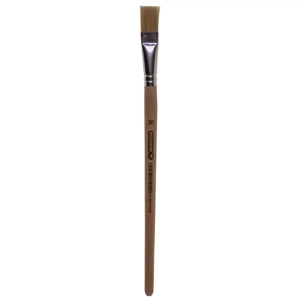 Plat penseel met korte steel nr 20