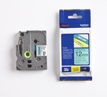 BROTHER LABEL TAPE P- TOUCH TZ (12MM, ZWART/GROEN)