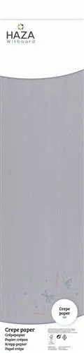 Crepe papier zilver (FSC, 250x50cm) op rol