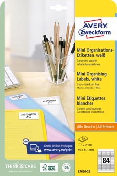 ZWECK ETIKETTEN TRANSPARANT (46.0X11.1MM, LASER)