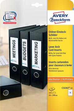 Zweckform Printbare Insteekkaarten Voor Ordnerrug Ft 5,4 X 19 Cm, Rug Van 8 Cm, 125 Stuks