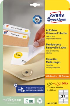 Zweck Stick&Lift Etiketten (96X16.9Mm)
