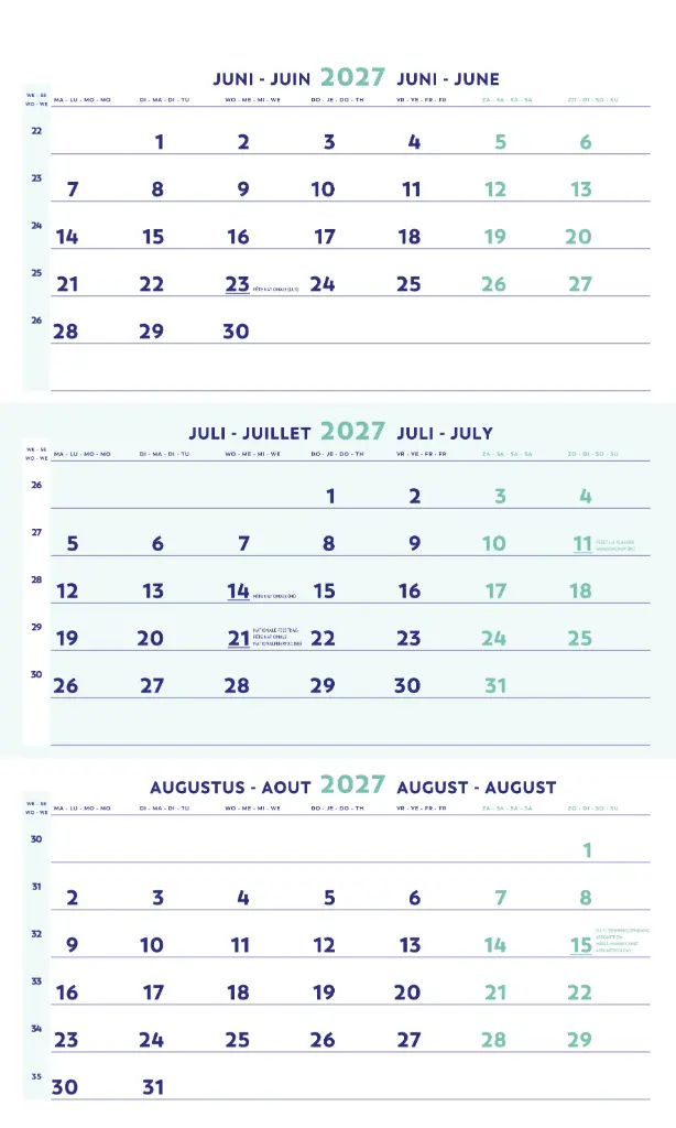 Brepols driemaandskalender 2027