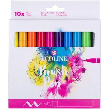 Brush Pen Set Primair 10 Colours