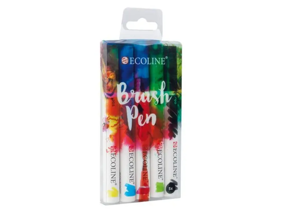 Ecoline brush pen 5stuks ass