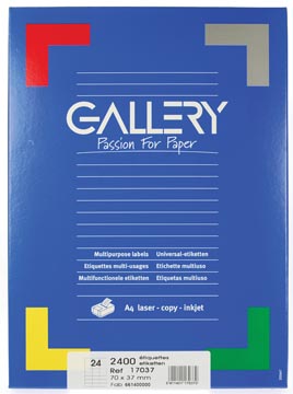 Etiket Wit 70X37 A4/24 100V Recht