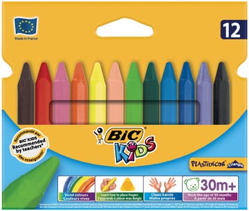 Etui 12 Plastidecor Driehoekige Wasco'S Bic Kids
