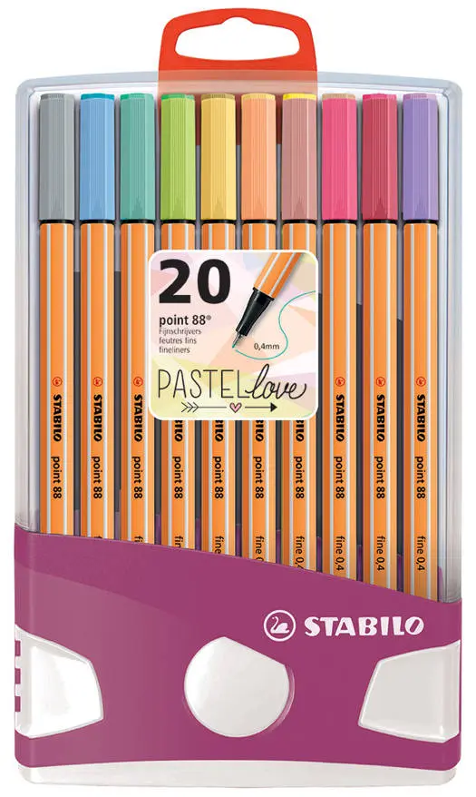 Etui 20 Viltstift Point 88 Pastel