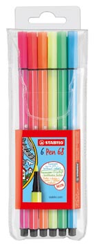 Etui 6 Fluostiften Neon Stabilo