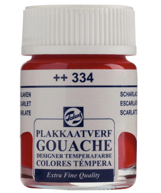 Talens Gouache Extra Fine Quality Fles 16 ml Scharlaken 334