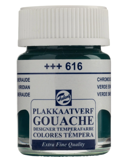 Talens Gouache Extra Fine Quality Fles 16 Ml Vert Émeraude 616