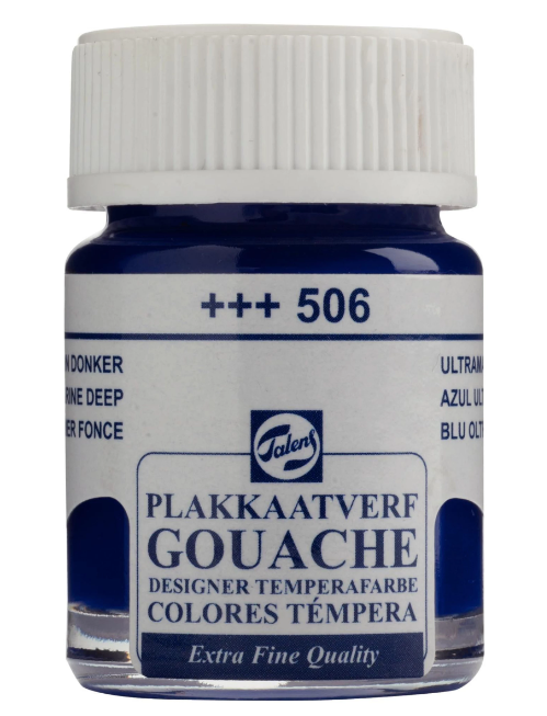 Talens Gouache Extra Fine Quality Fles 16 Ml Ultramarijn Donker 506