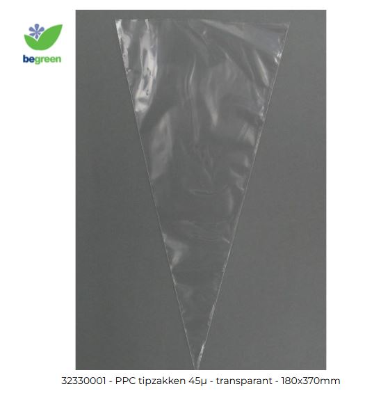 PPC tipzakken 45µ - transparant - 180x370mm 100 stuks