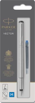 Vulpen Parker Vector Stainless Steel Medium Blister À 1 Stuk