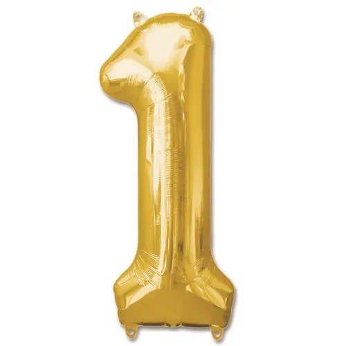Folie Ballon Cijfer ’1’ Goud (92Cm)