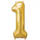 Folie Ballon Cijfer ’1’ Goud (92Cm)