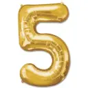 Folie Ballon Cijfer ’5’ Goud (92Cm)