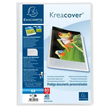 Kreacover, Chromaline Personaliseerbare Showalbums Met Vaste Rug - 40 Tassen - 80 Zichten - A4 - Kleurloos
