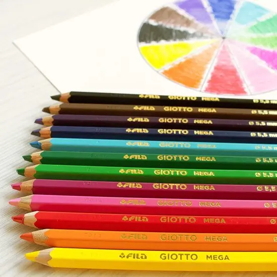 12 mega kleurpotloden giotto