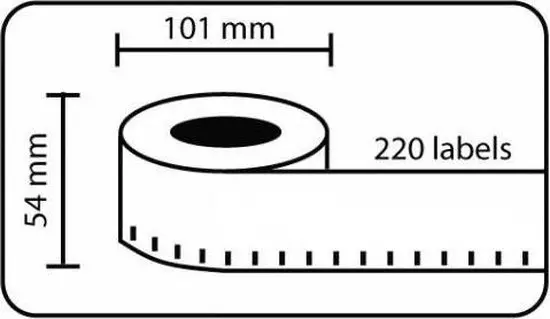 Verzending/Badge, Etiket 101X54 (1X220) 12 Rollen