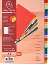 Tabbladen met bedrukte tabs in gekleurde PP - 20 tabs - A tot Z- A4 - Geassorteerd