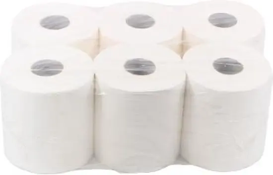 Autocutrol wit met dubbele koker 140m x 23,3cm, 2-laags wit GELIJMD Cellulose