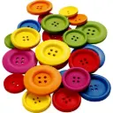 Houten Knopen, 144 Stuks, 25-40 Mm, Vrolijke Kleuren