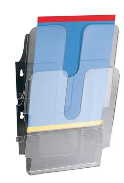 2 BROUCHUREHOUDERS VERTICAAL ZWART