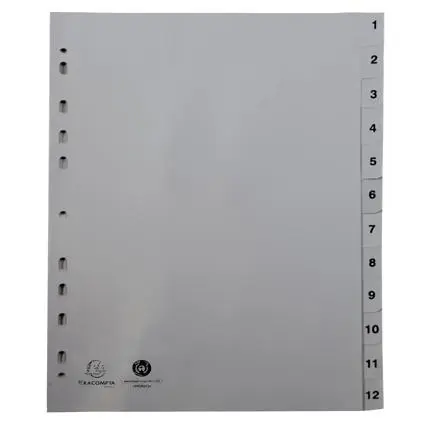 index grijs a4 cijfers 1-12