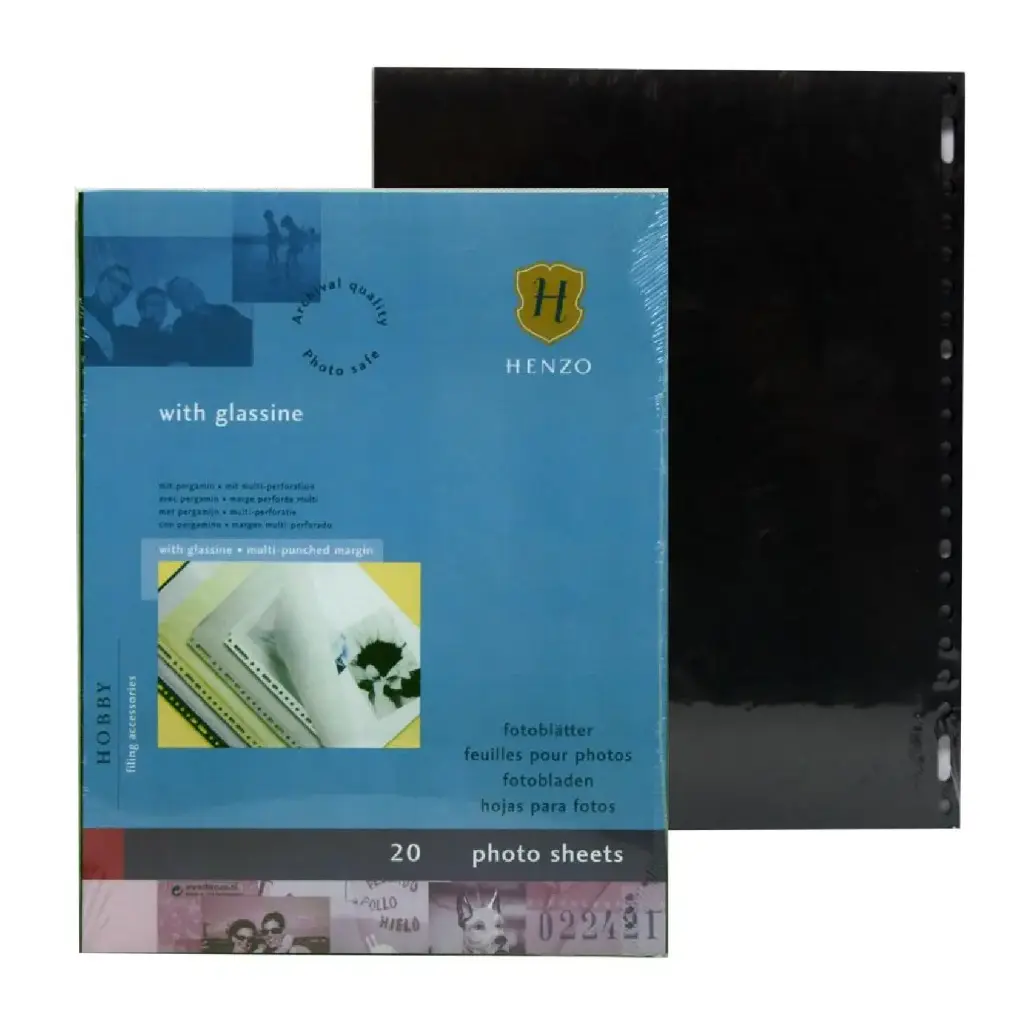 20 fotoblad zwart + zijdepapier
