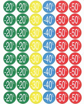 KORTINGLABEL 240X 20-50 ASS