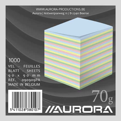 Kubusblokken Pastel 09X09X09 Gelijmd