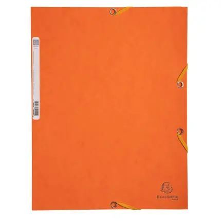 elastomap 3 kleppen in glanskarton met rugetiket, 400g/m2 - a4 - oranje