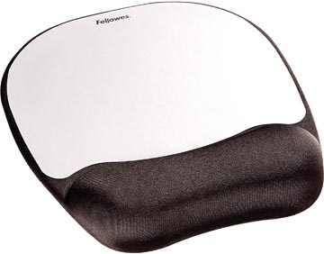 Muismat + Gelpolssteun Zw/Zilver