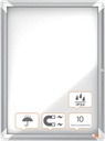 Nobo Premium Plus Magnetische Buitenvitrine Draaideur Geïntegreerd Hoekslot 4X A4 Metaal