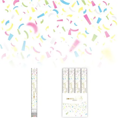Bio confetti shooter multi color rijstpapier (40cm).