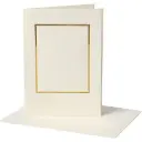 Dubbele Blanco Passe-Partout Kaarten, Gouden Rand, 10Stks, 10.5X15Cm, Met Envelop