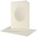 Dubbele Blanco Passe-Partout Kaarten, Ovaal, 10.5X15Cm, Met Envelop.